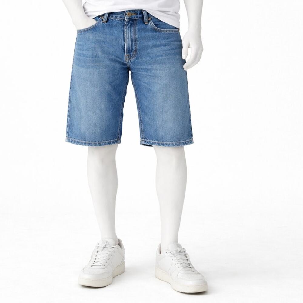 Levis 505 Denim Shorts Mens W32 Medium Wash Regular Fit Straight Leg vintage